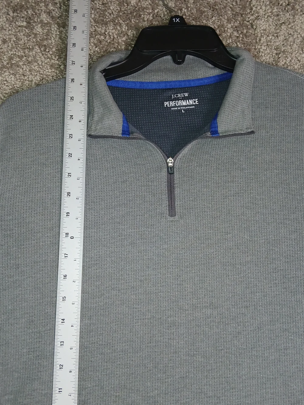 J. Crew Performance Men's‎ Gray Quarter-Zip Performance Pullover - Size Large